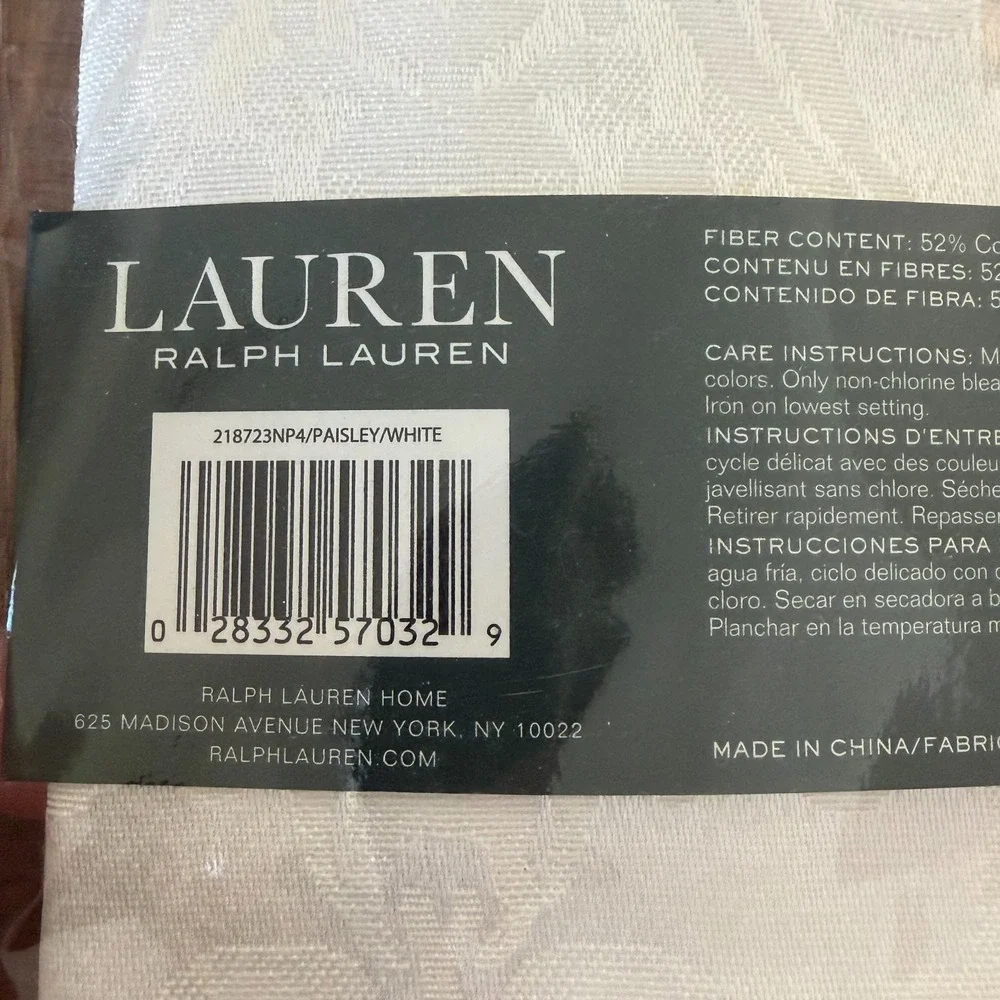 Lauren Ralph Lauren Set of 4 Brigitte Damask Napkins 20